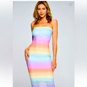 Rainbow tube midi dress NWT VARIOUS SIZES